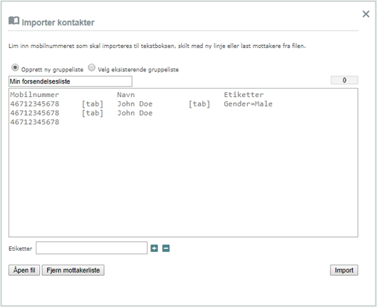 Import tool Import tool